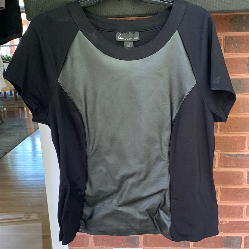 Lane Bryant Black Boxy Fitted Short Sleeve Top
